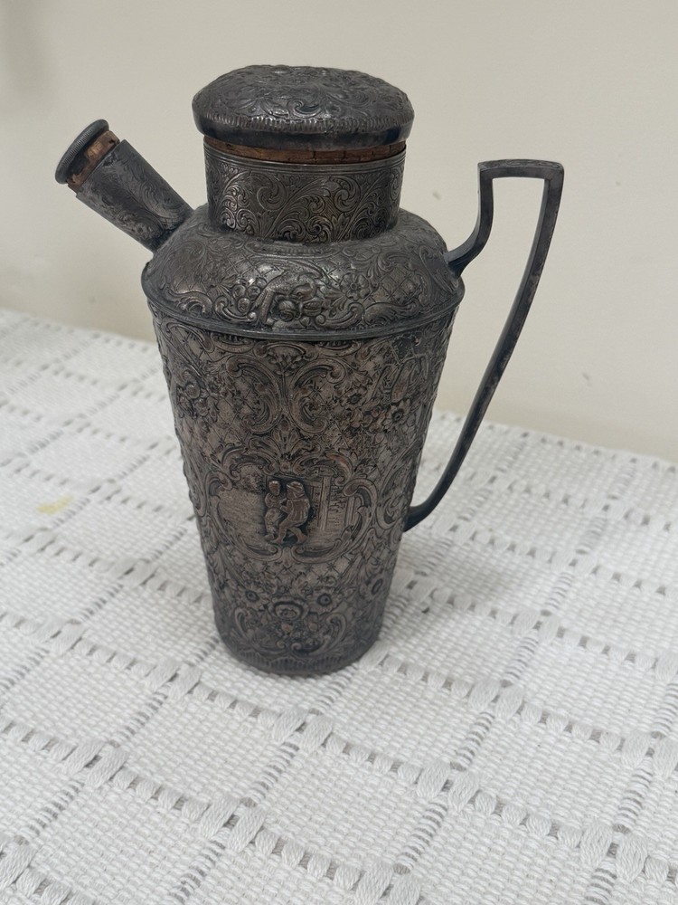 Cross Silverplate Ornate Pitcher Antique Design