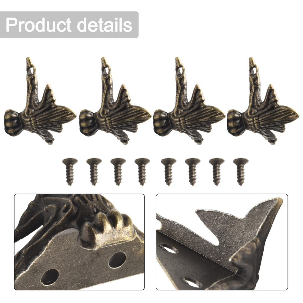 Bronze Corner Corner Protector 4pcs Corner Protector Four Sides Wine Box