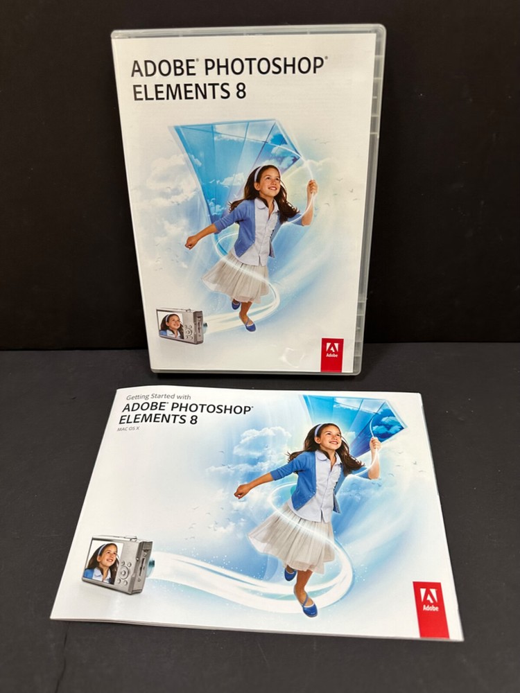 Vintage Adobe Photoshop Elements 8, Mac OS Editing Software Graphics