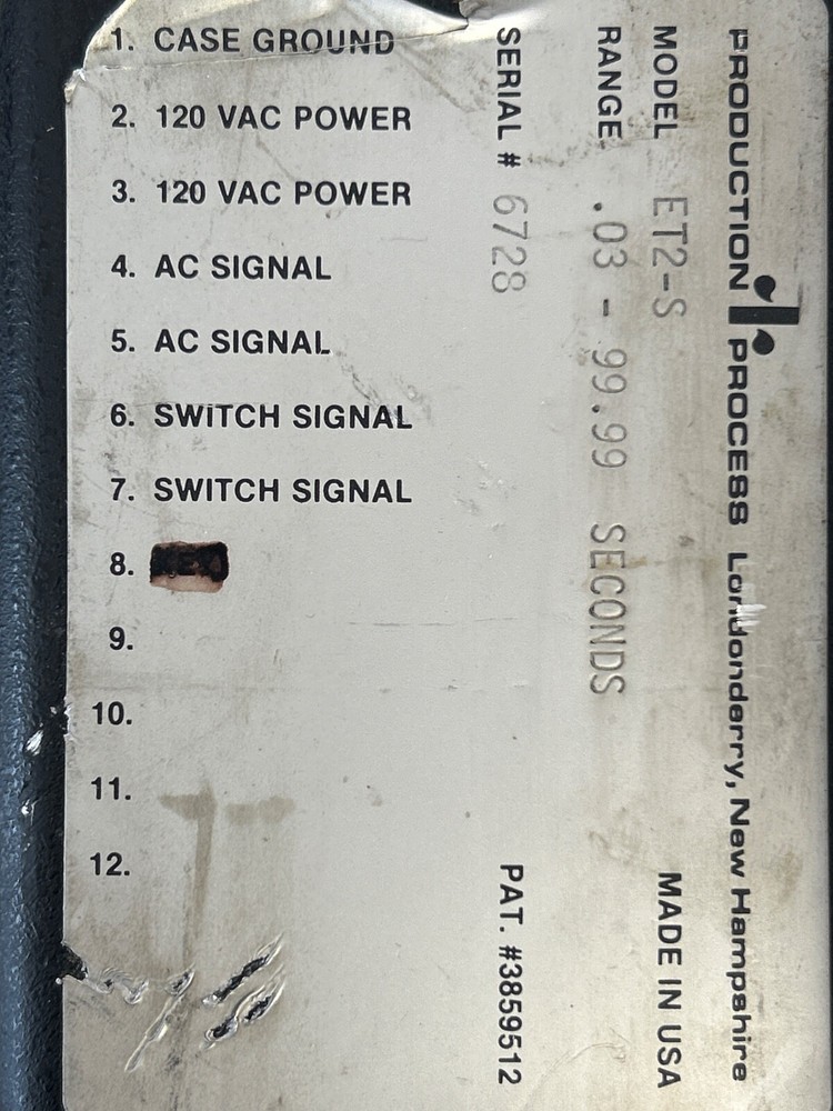Production Process ET2-S Timer 120V AC #6728