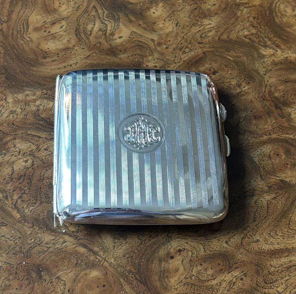 Antique Sterling Silver Cigarette Case Birmingham Hallmarked