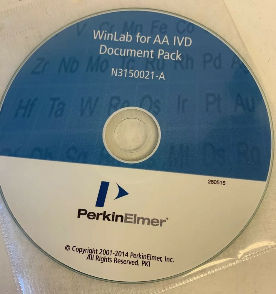 Perkin Elmer WinLab For AA IVD Document Pack N3150021-A CD Software Sealed