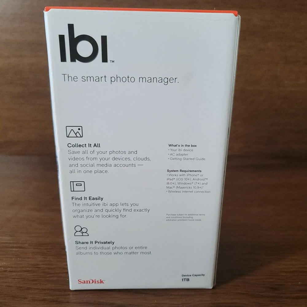SanDisk IbI Smart Photo Manager 1TB Storage