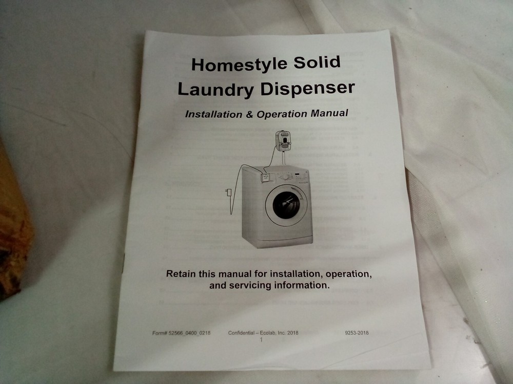 ECOLAB Homestyle Solid Laundry Detergent Dispenser W/ Control Panel