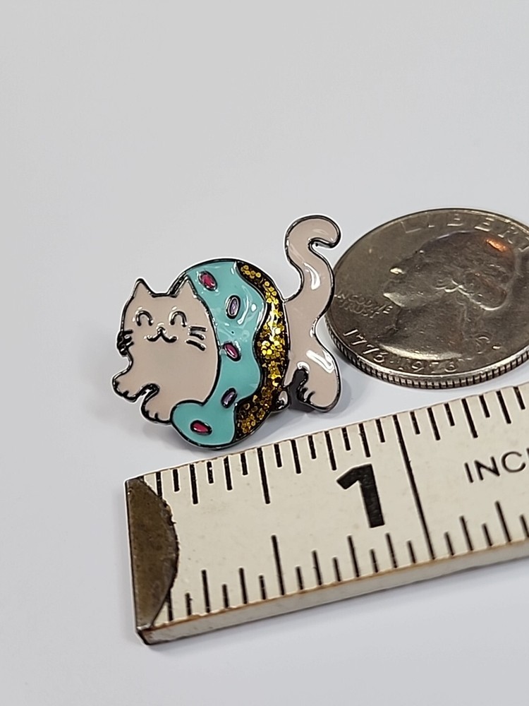 Cat Stuck in a Doughnut Lapel Pin Donut
