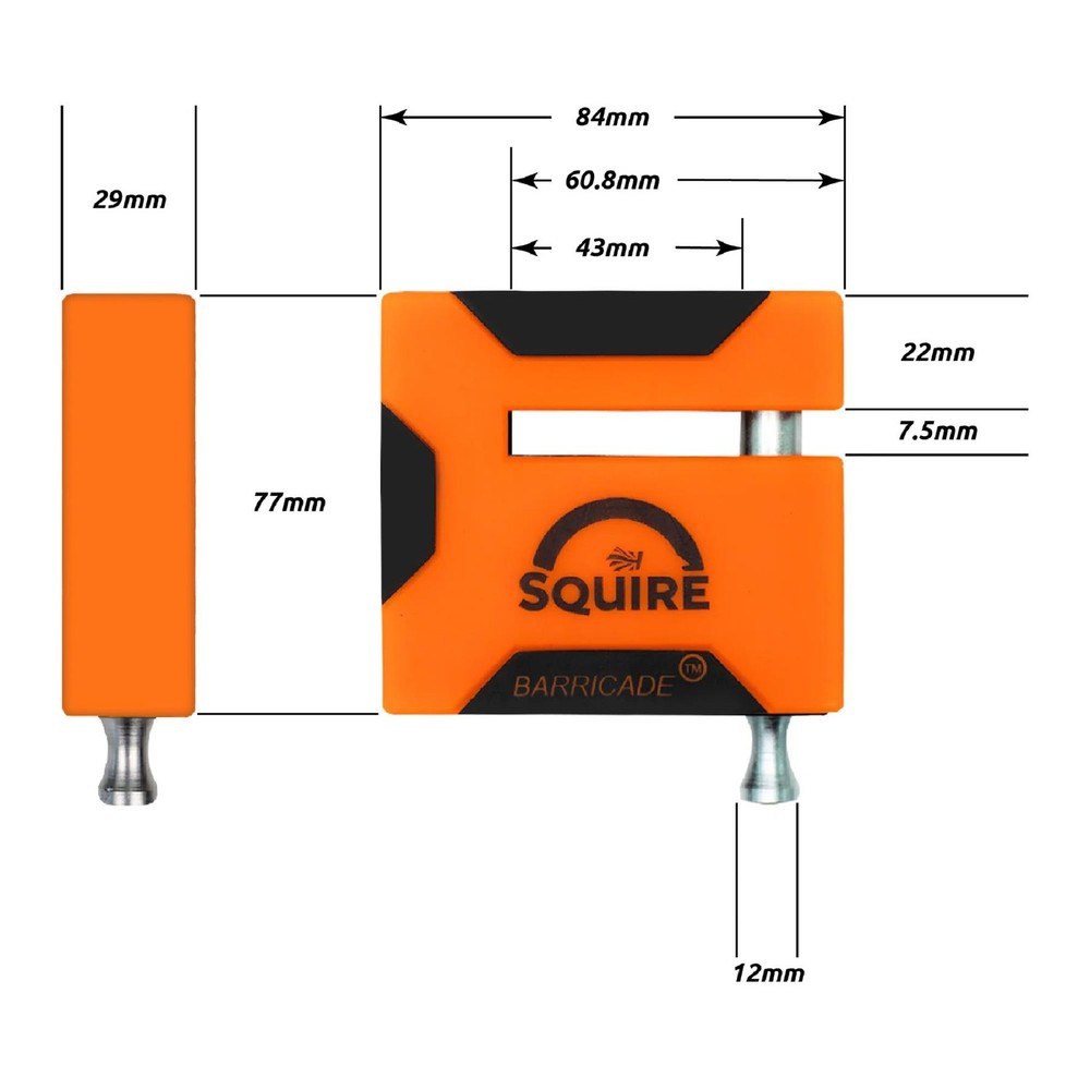 Squire Barricade Motorcycle Disc Lock Orange High Security Disc Lock