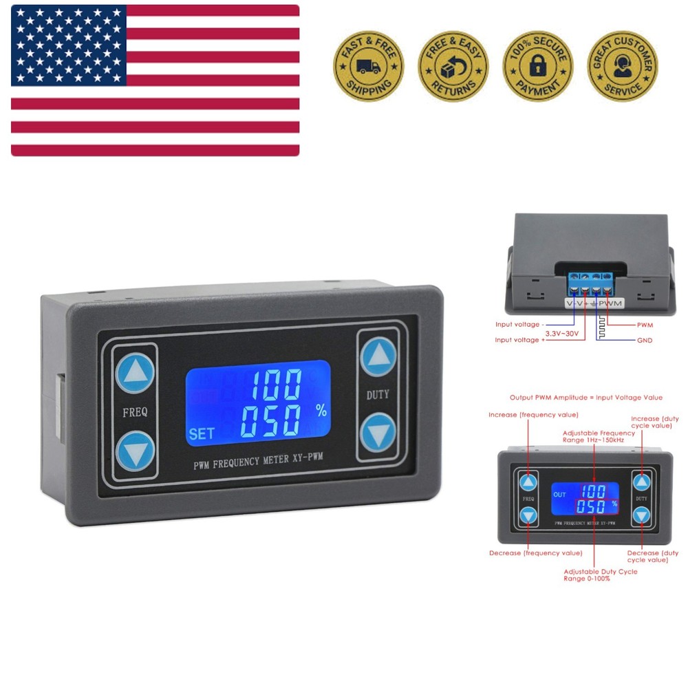 Signal Generator, DC 3.3-30V Function Generator 5-30mA LCD Display PWM Pulse ...