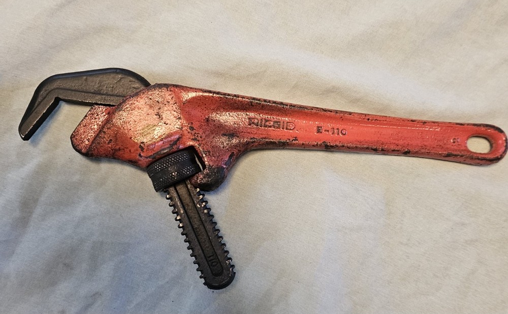 Ridgid Offset Hex Nut Pipe Wrench Smooth Jaw E-110 Elyria OH USA
