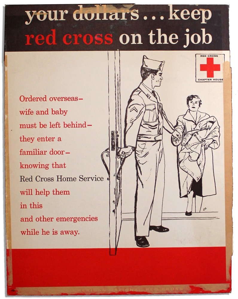 Korean War Red Cross Poster Featuring Home Service