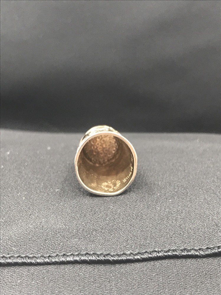 Sterling Silver Thimble Botanical Pattern