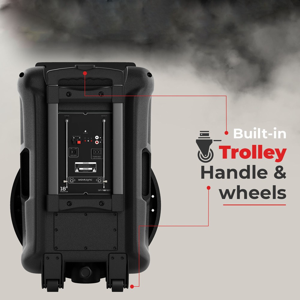 18" Portable Bluetooth Speaker Deep Bass With Remote Control Wireless Microphone