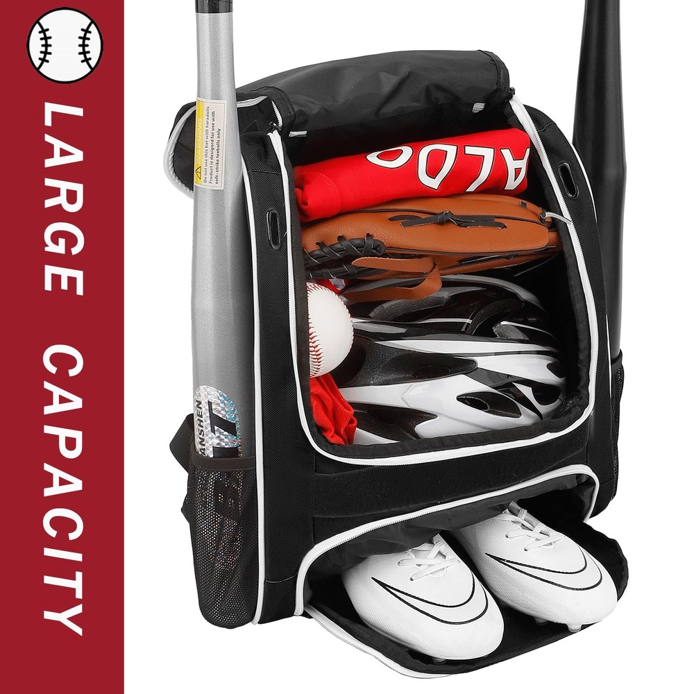 Baseball Bag - Baseball Backpack Holder for Baseball, Large Main Compartment,...