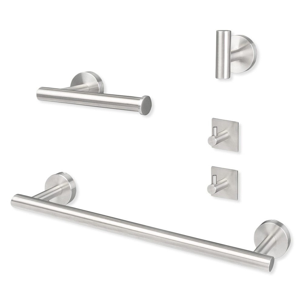 Ilyapa 3 Piece Silver Wall Mounted Bathroom Hardware Set