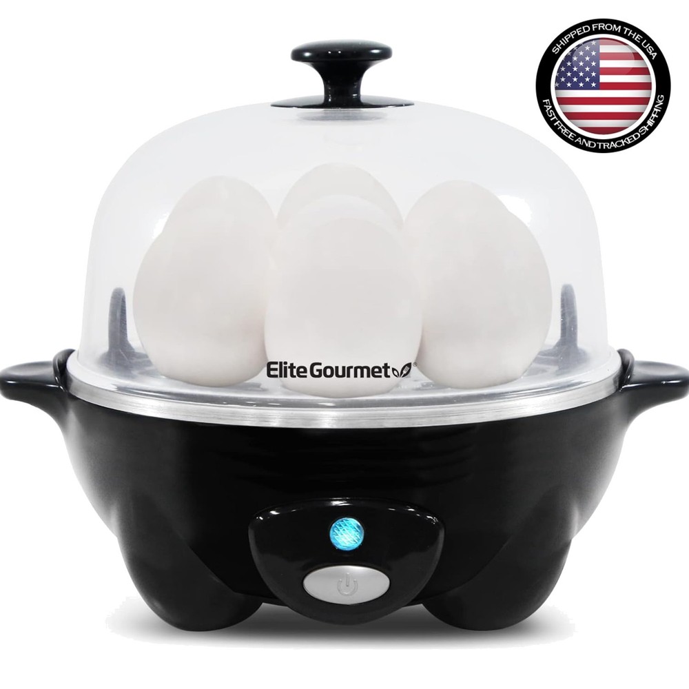 Rapid Egg Cooker: Perfectly Boils 7 Eggs - Soft, Medium, Hard with Auto Shut-Off
