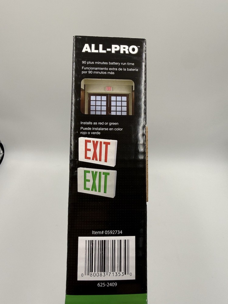 All-Pro EXIT SIGN Red/Green LED Light APLX7RG - NEW