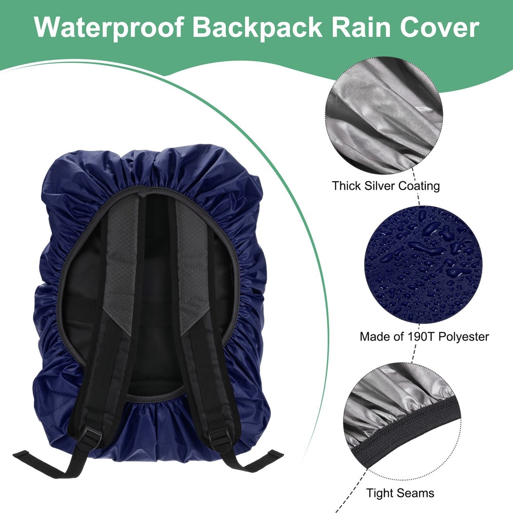 65L-75L Backpack Rain Cover with A Vertical Reflective Strap [Old Blue]