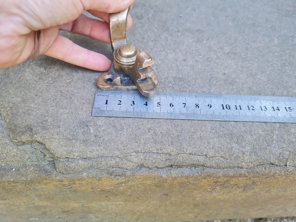 One Single Old Antique Brass Window Latch Handle