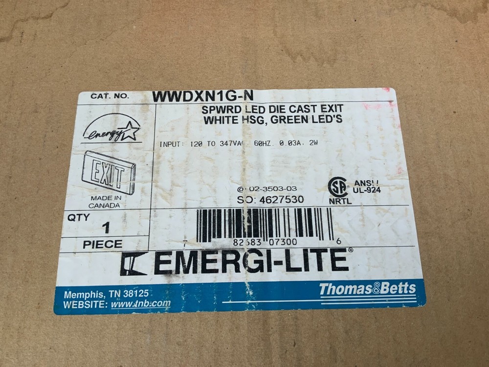 Emergi-Lite WWDXN1G-N Green LED Exit Sign