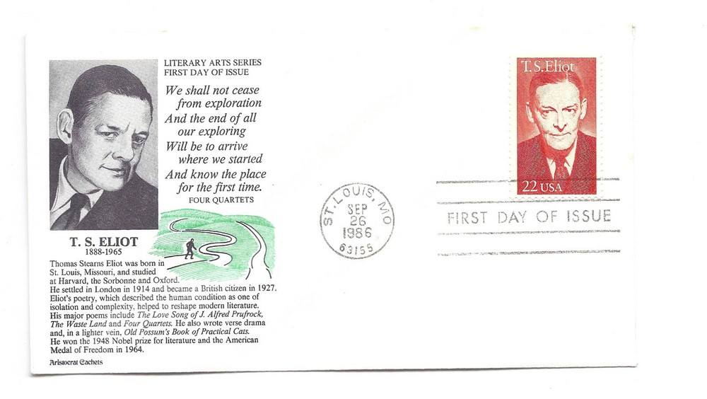 2239 T. S. Eliot Aristocrat Cachets FDC