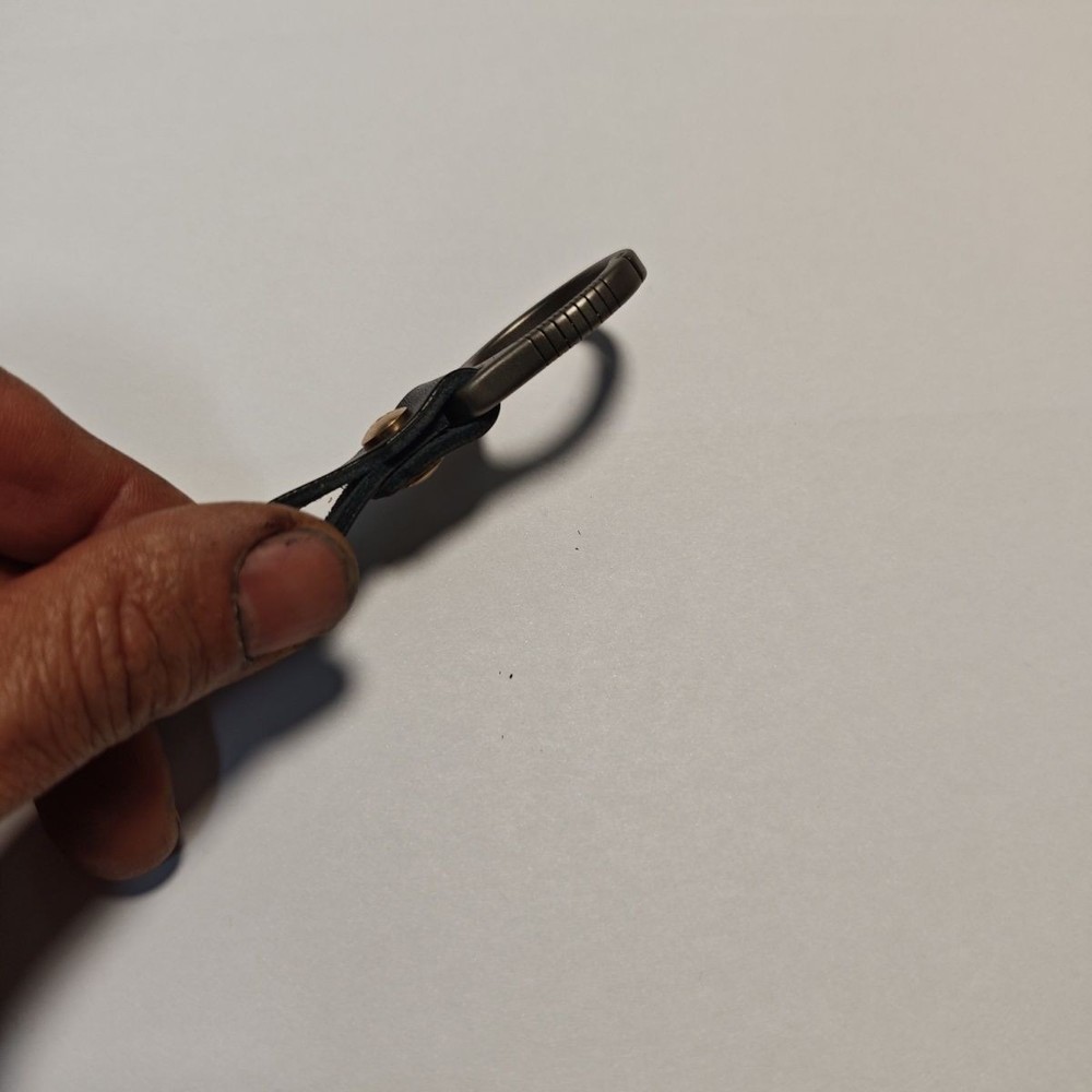 TC4 Titanium Keychain Spring Clip Multitool with Leather Strap Buckle