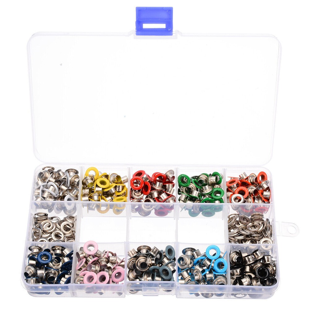 400 Set Assorted Colors Metal Eyelets Grommets With Installation Tools Kit UK