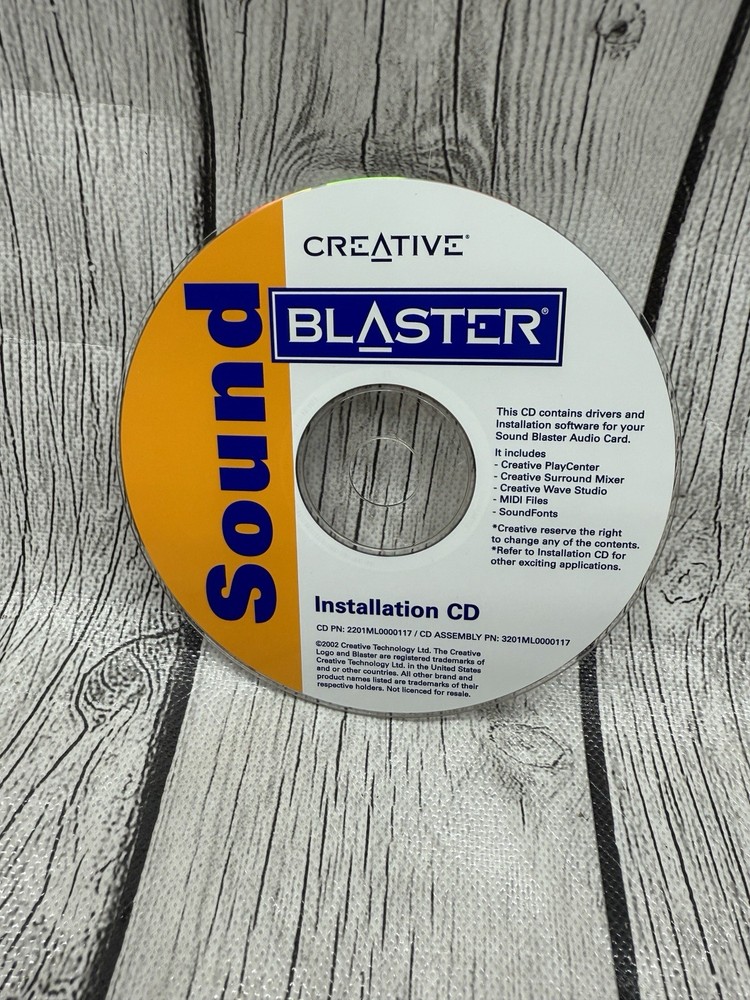 Creative Blaster Sound 2002 XP Installation Disk Only