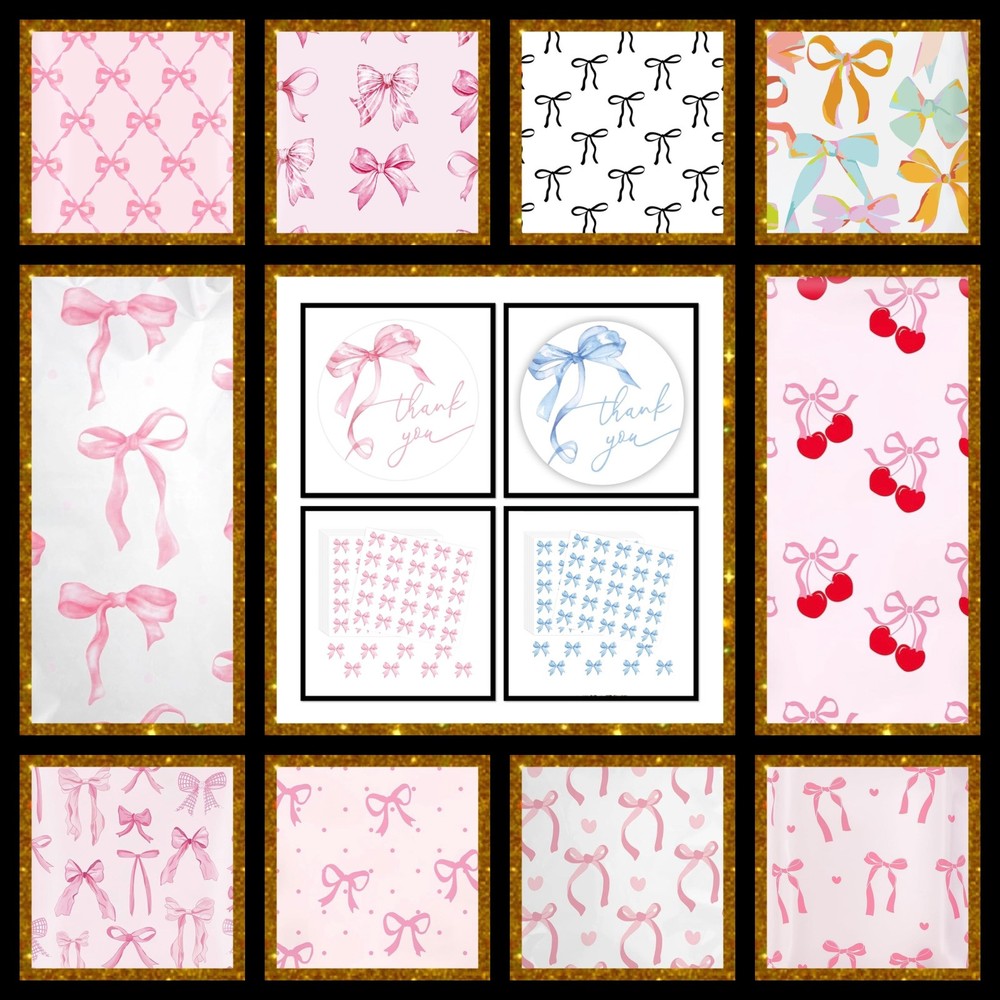 Poly Mailers 10x13 Assorted Bow Shipping Bags