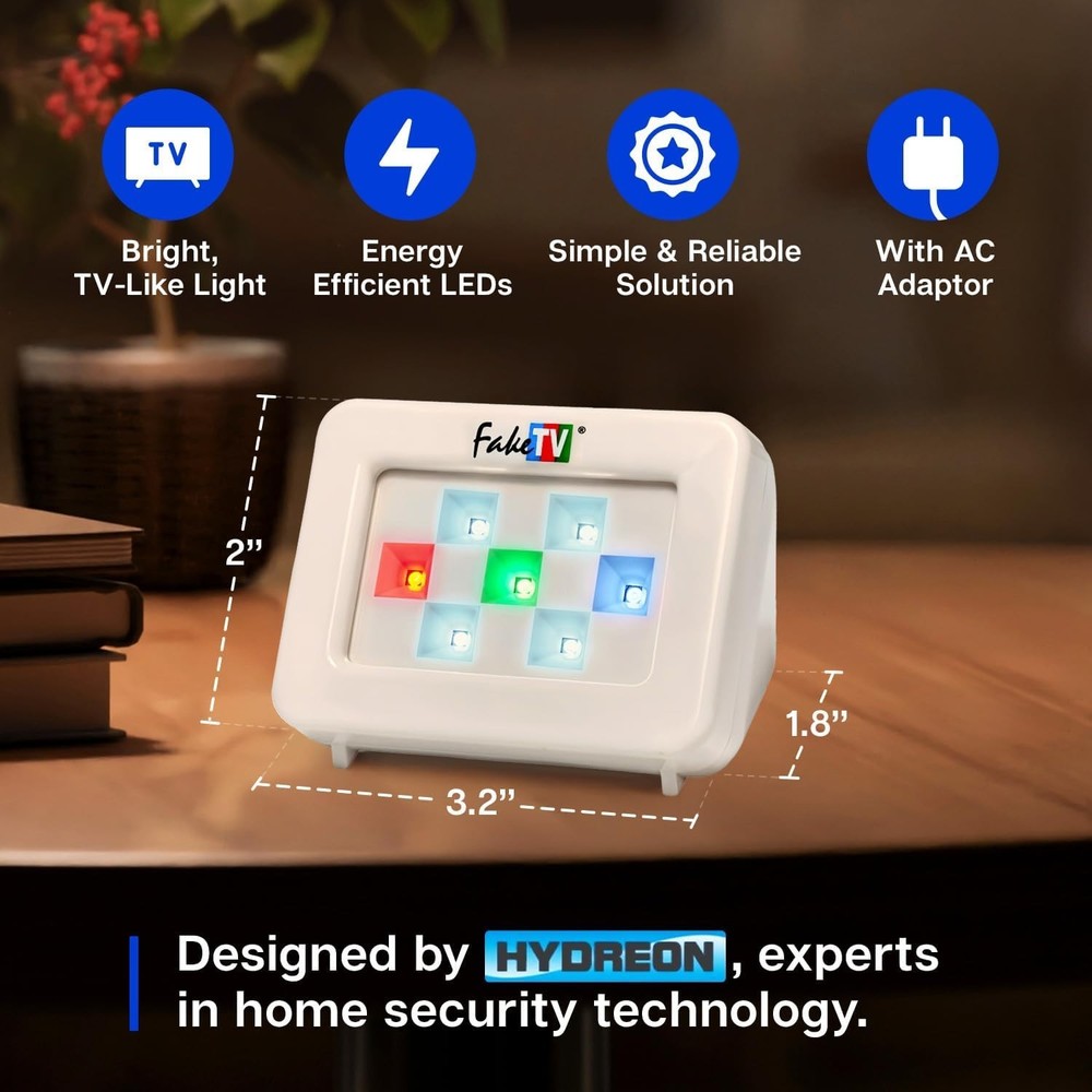 FTV-7 White – Advanced Home Security Television Simulator – Theft Deterrent – En