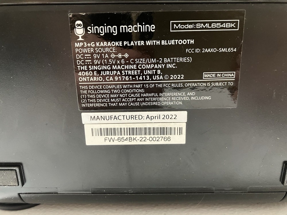 Singing Machine Portable Bluetooth Karaoke System (SML654BK) tested