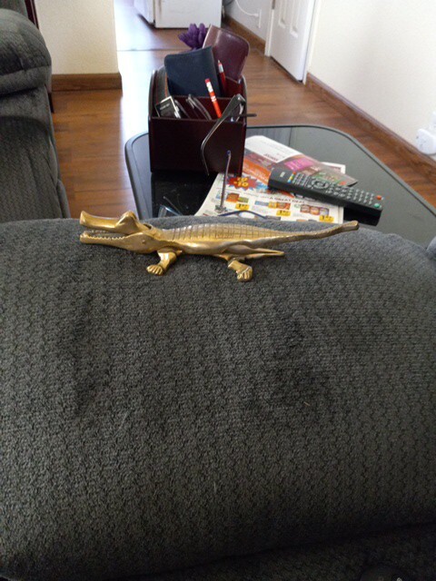 Vintage Alligator Shaped Brass Metal Nut Cracker