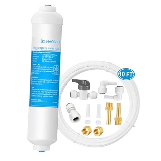 for Ice Maker and Refrigerator,Include 1/4" Water Line and Inline Water Filter