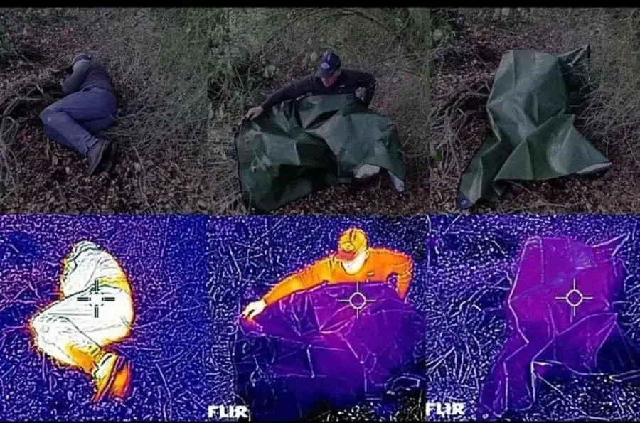 Anti-thermal imaging blanket Model Multi 3, protective cape drones multicam💙💛