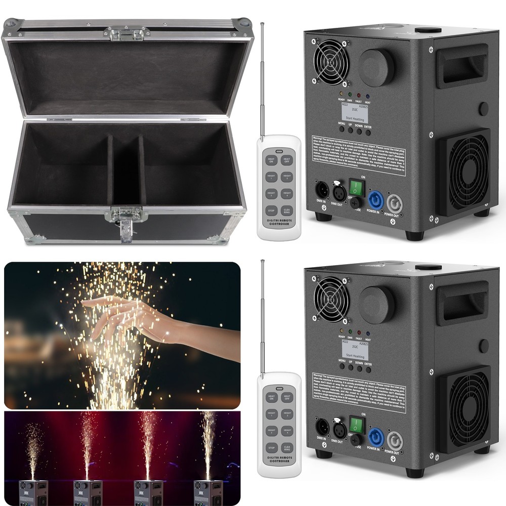 Cold Spark Machine 1200W Stage Effect DMX Firework Wedding With Flight Case
