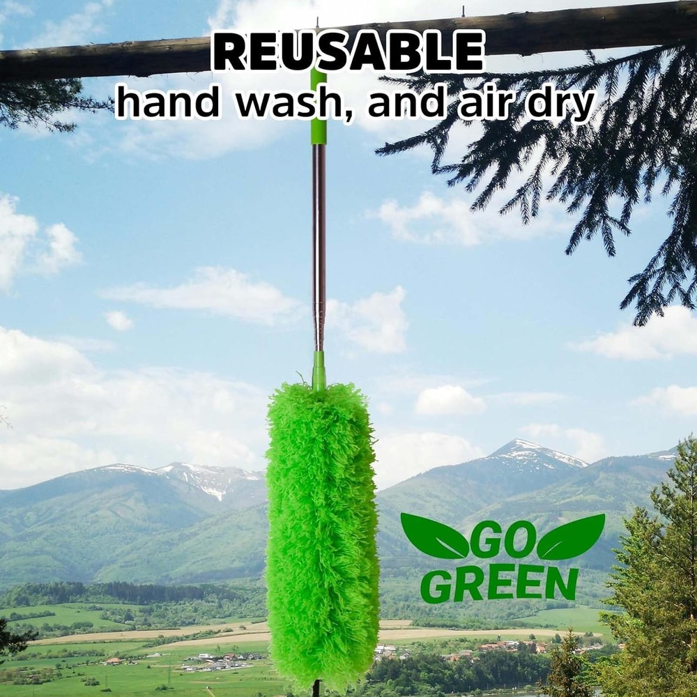 Cobweb Duster with Extension Pole, Ceiling Fan Duster with Long Handle, Spide...