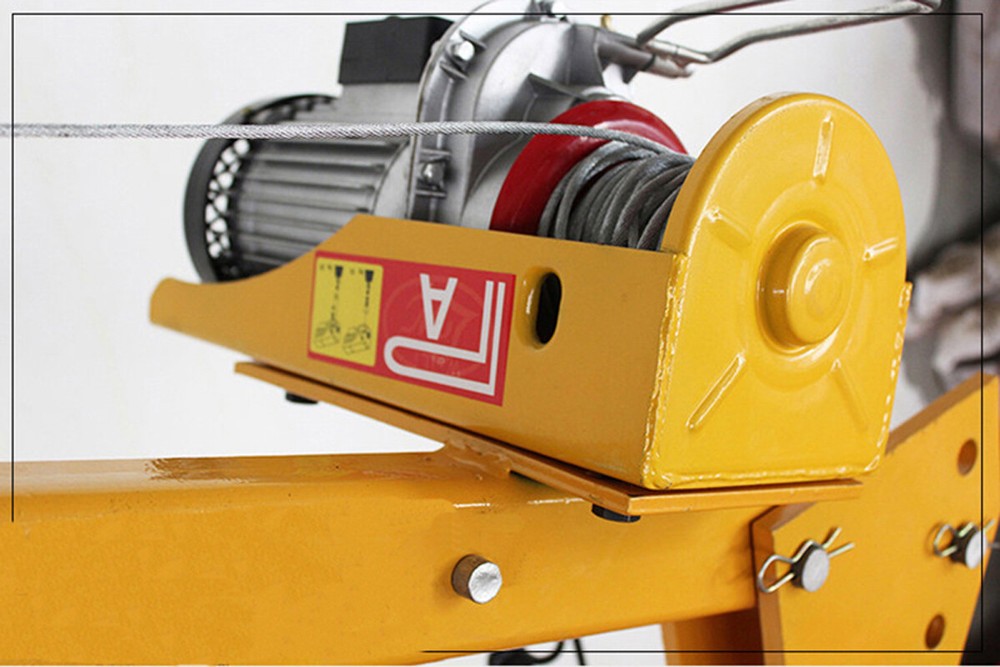 Small Indoor Crane 3000 lbs Remote Control Winch Hoist Universal adjustable