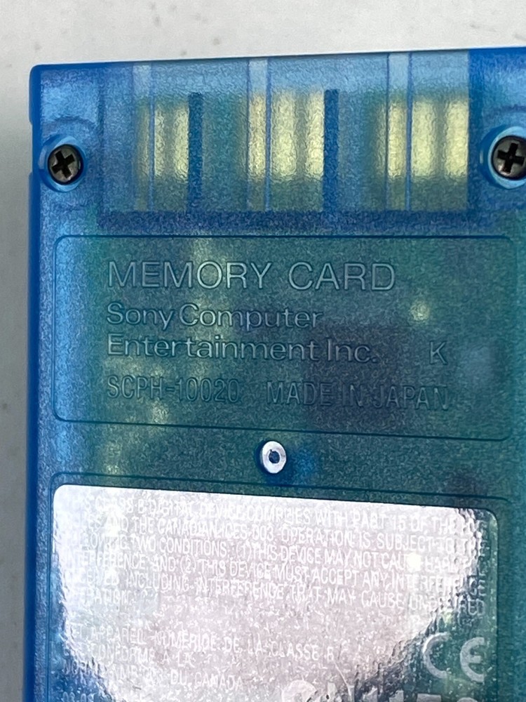 Sony Memory Card 8MB Magic Gate Model SCPH-10020 Clear Blue