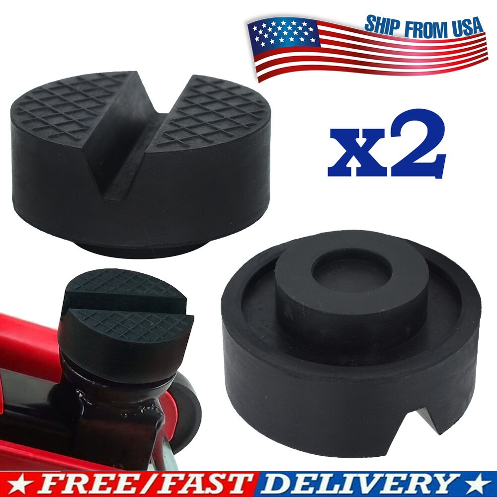 x2 Universal Rubber Jack Jacking Pad Lift Pinch Weld Adapter Frame Protector