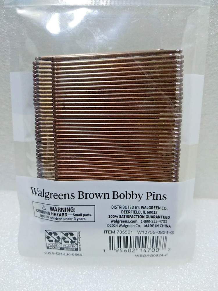 Walgreens ☆ Bobby Pins ☆ Brown ☆ 90 Count