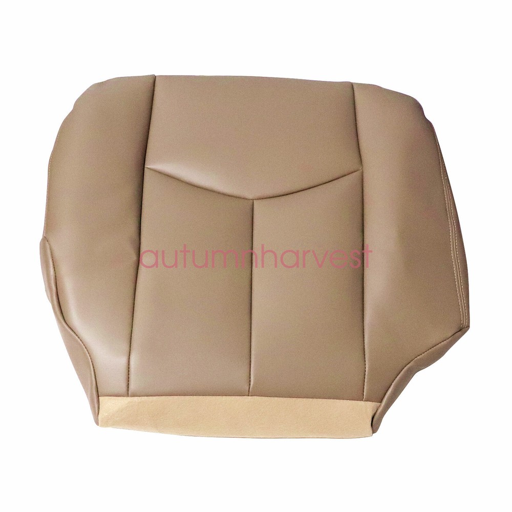 For 2003-2006 Chevy Silverado GMC Sierra Leather Bottom Seat Cover Tan 522 Front