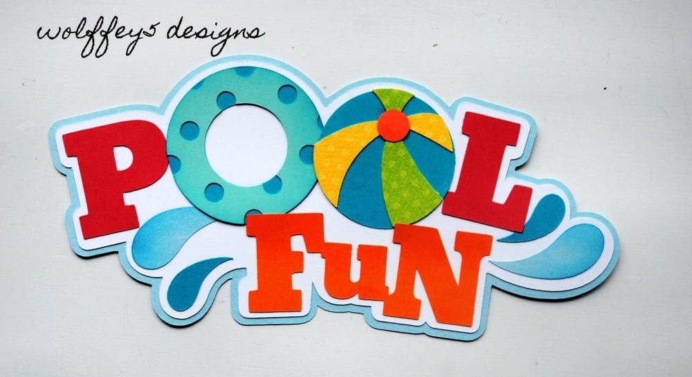 CRAFTECAFE POOL TITLE KID premade paper piecing scrapbook die cut piece page 3D