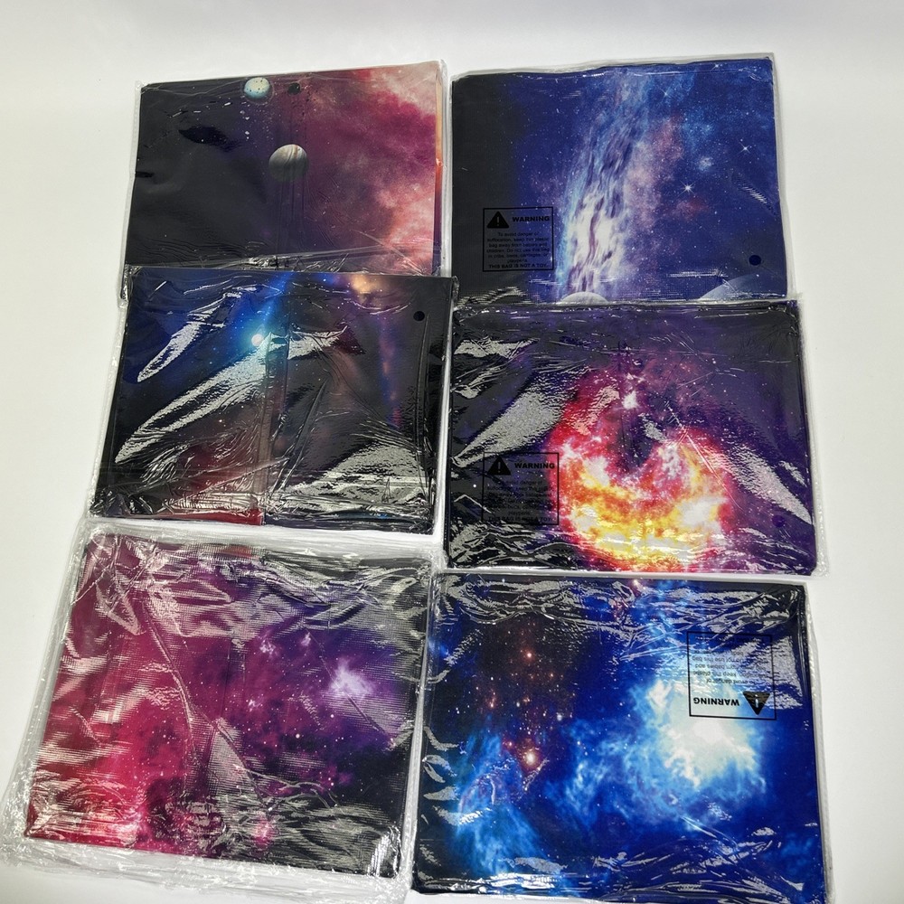 6 Pack Space Stars Galaxy Stretchable Book Cover Protector Washable Reusable NEW