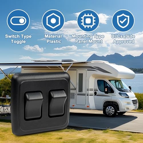 Double SPST On-Off Switch with Bezel（Black）