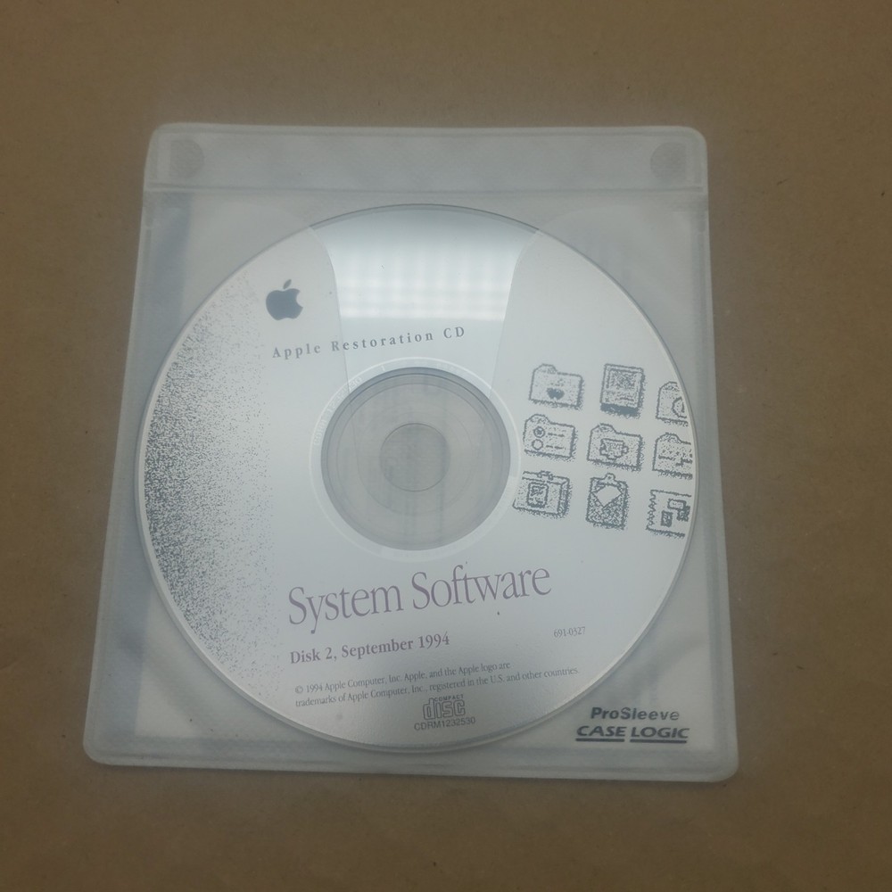 Apple Restoration CD for System Software, Disk 2, dated September 1994 691-0327