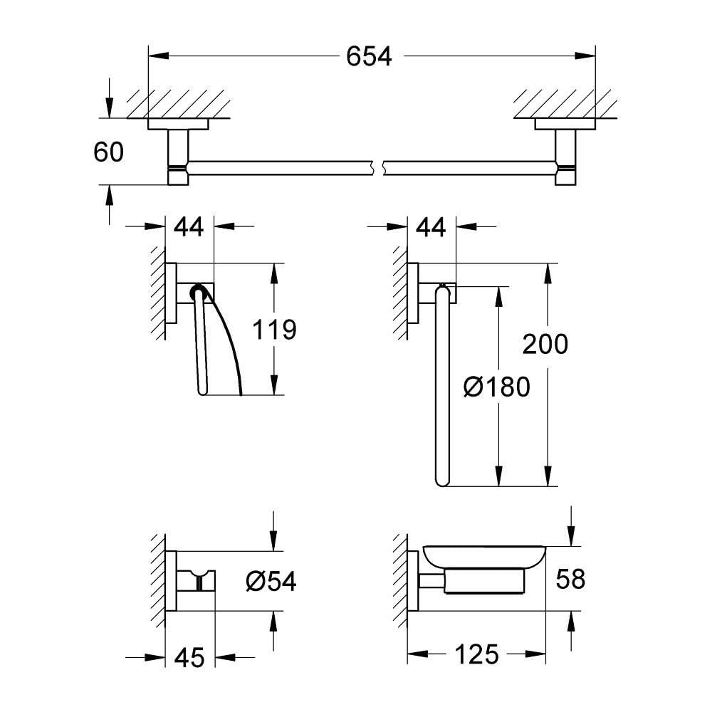 Grohe Essentials Master Bathroom Set 5In1 Starlight