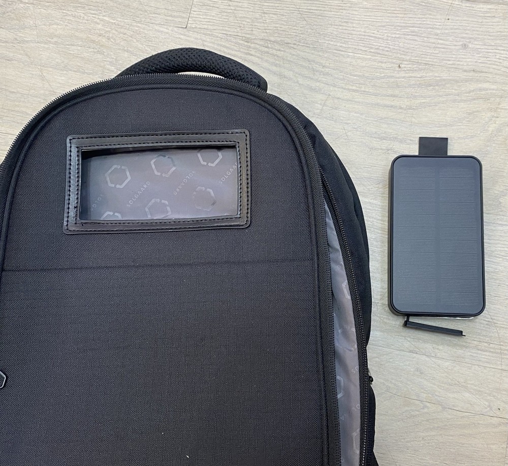Solgaard Lifepack Black Backpack With Solarbank Excellent Condition