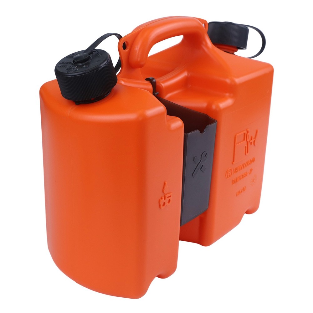 Practical 5L Oil Combi Can With Integrated Tool Carriers For Chainsaw Users