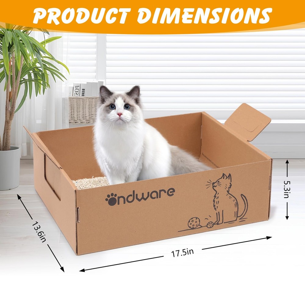 3PCS Disposable Foldable Cat Litter Box 17.5x13.6