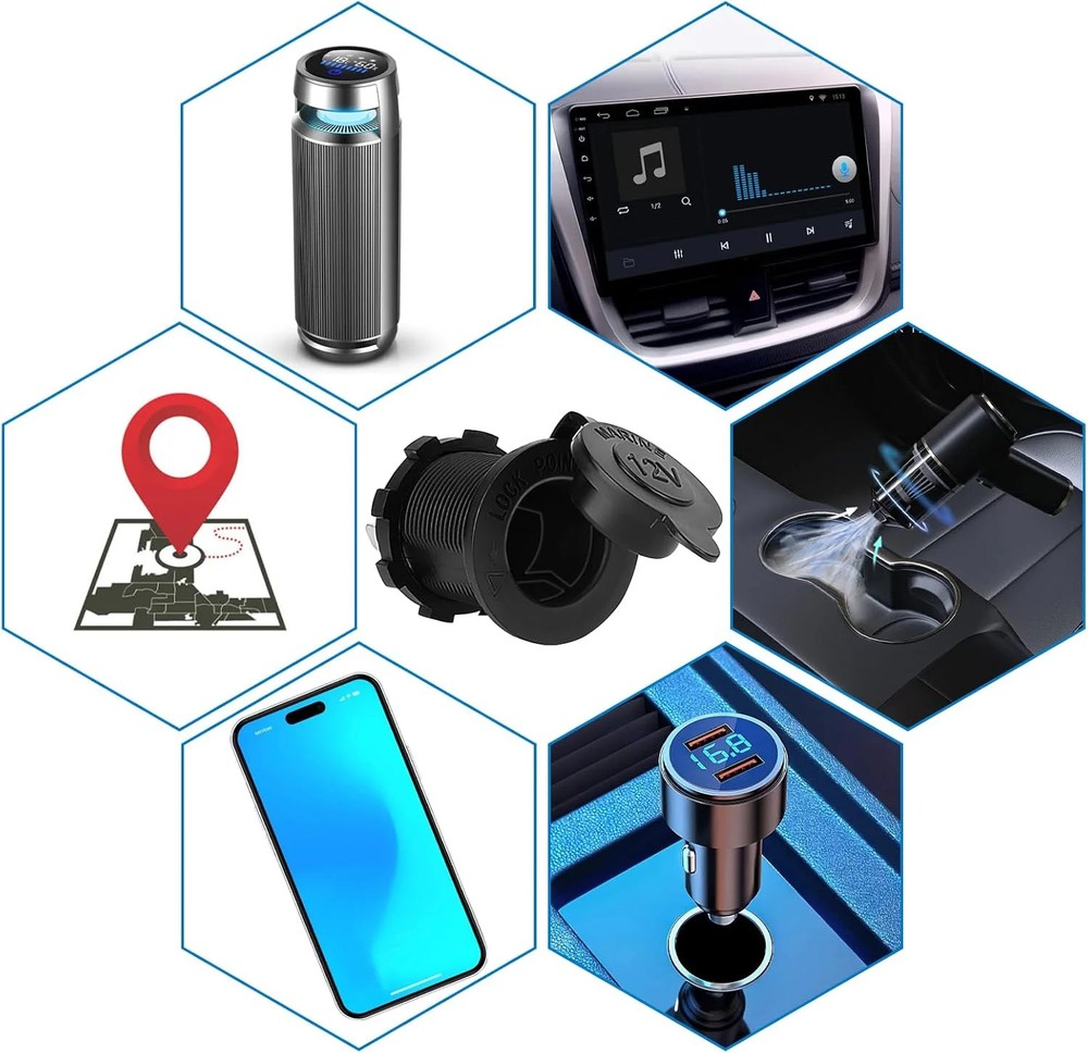 2 PCS Cigarette Lighter Socket, 12V Car Cigarette Lighter, RV Lighter Socket Pow