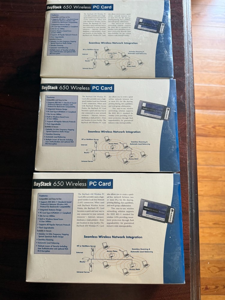 3 PCS-WIRELESS PC CARD BY BAYNETWORK