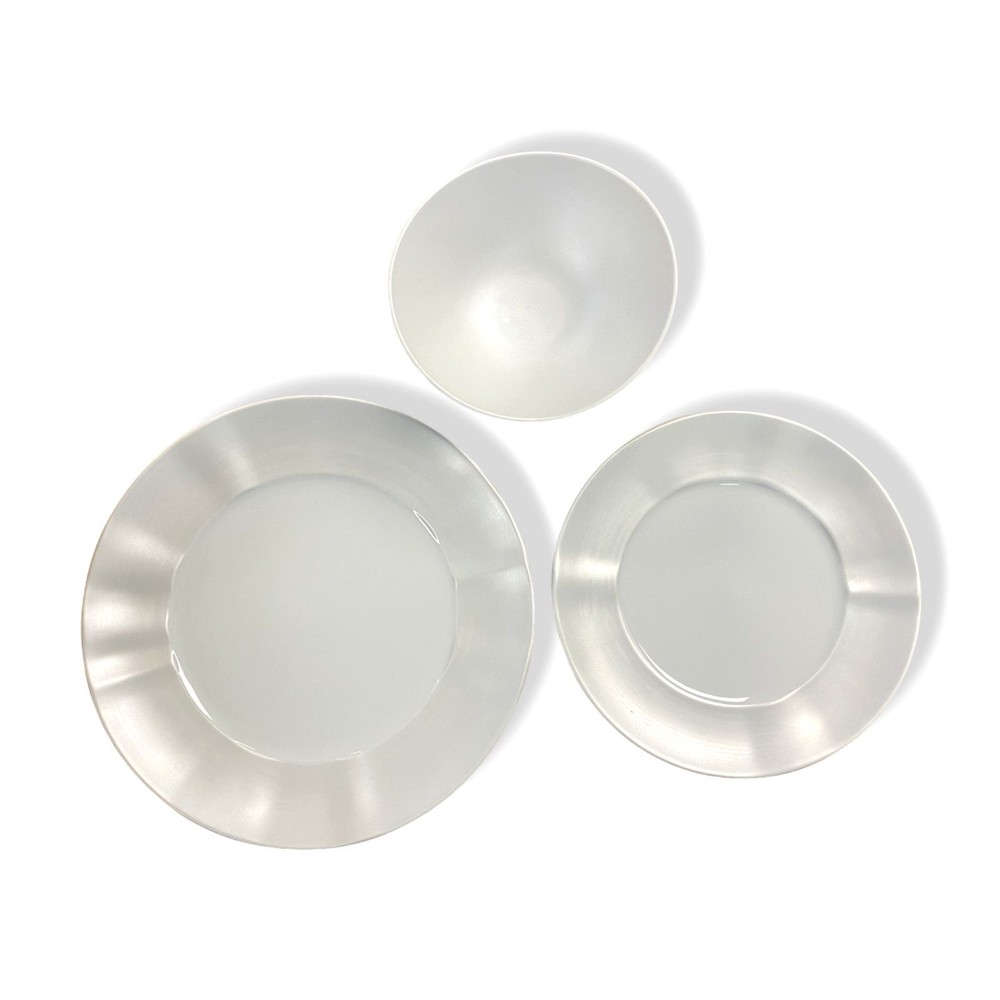 $230 NEIMAN MARCUS White Hand Pearl Dinnerware 9-Piece Set